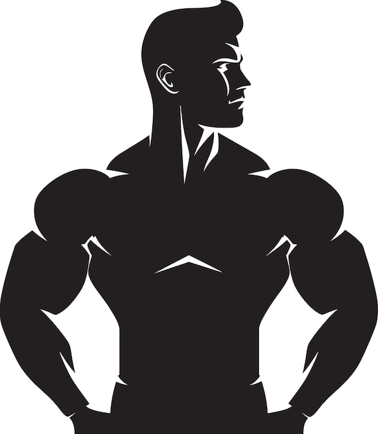 FlexForce Black Dumbbell Workout VectorVigor Man Workout Icon