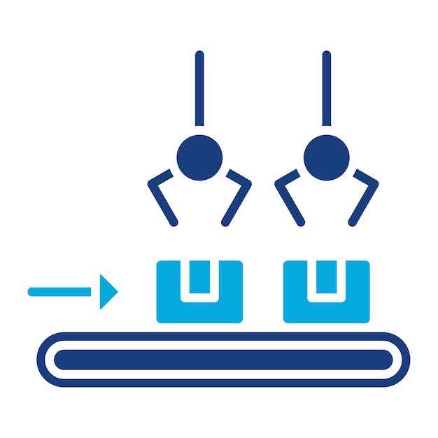 Vector flexible assembly system duotone illustration