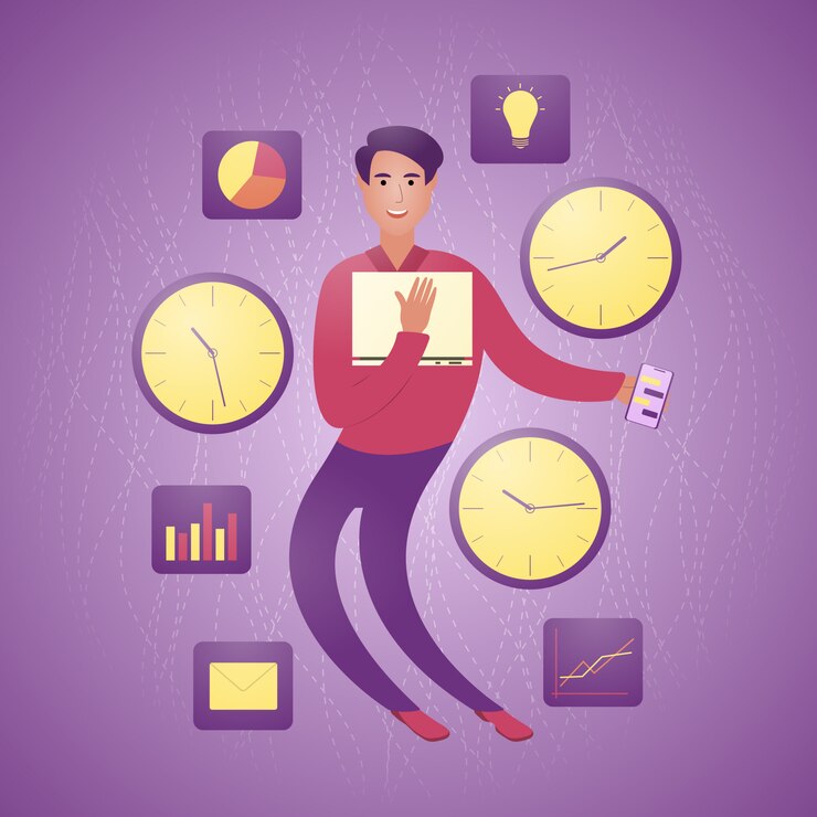 Vector flexible businessman