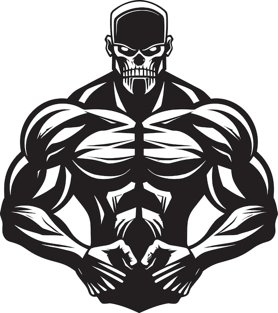 Vector flexing shadows vector fitness symphony silhouetted strength monochrome bodybuilder