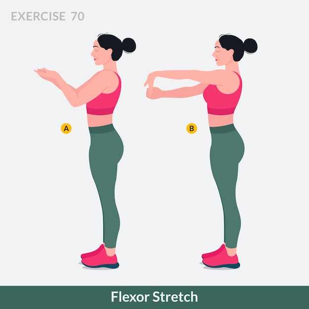 Flexor Stretch-oefening Vrouw workout fitness aerobic en oefeningen