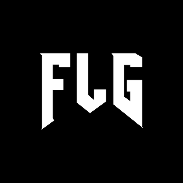 FLGのロゴデザイン黒と白の色の組み合わせFLGロゴFLGベクトルFLGアイコンFLGアルファベットFLGタイポグラフィー