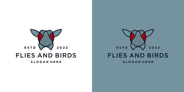 flies and birds luxury logo