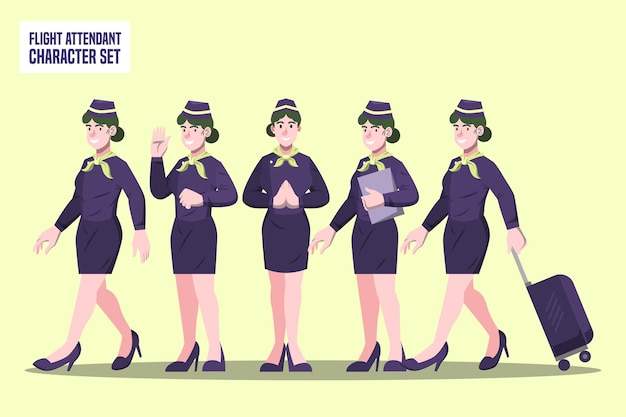 Vector flight attendant - profesi character