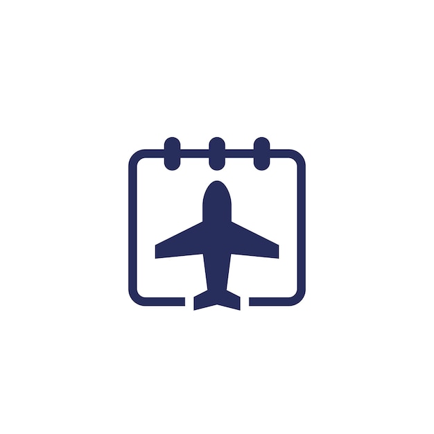 Flight calendar or schedule icon on white