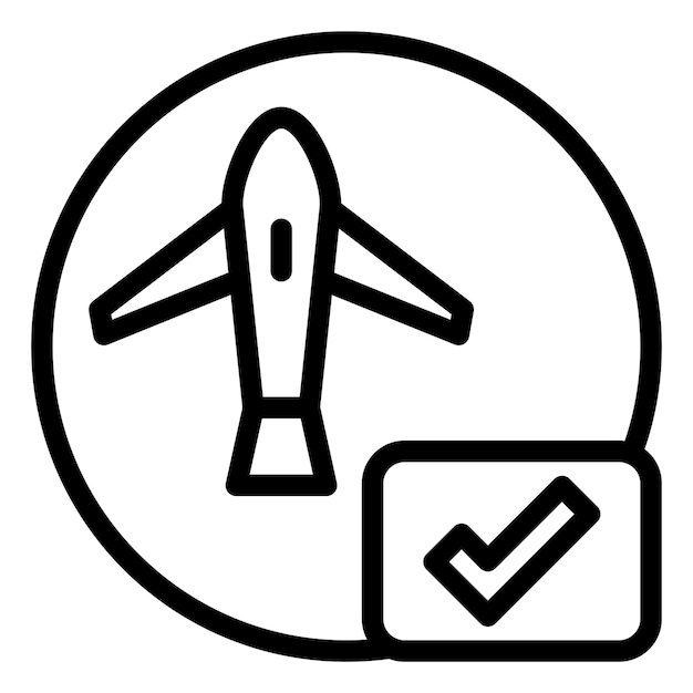 Flight check in icon style