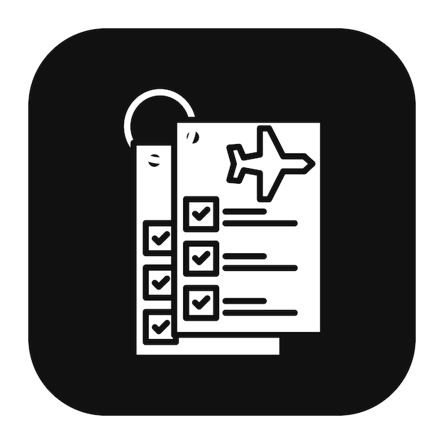 Vector flight checklist vector illustration