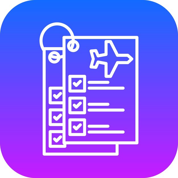 Flight checklist vector illustration