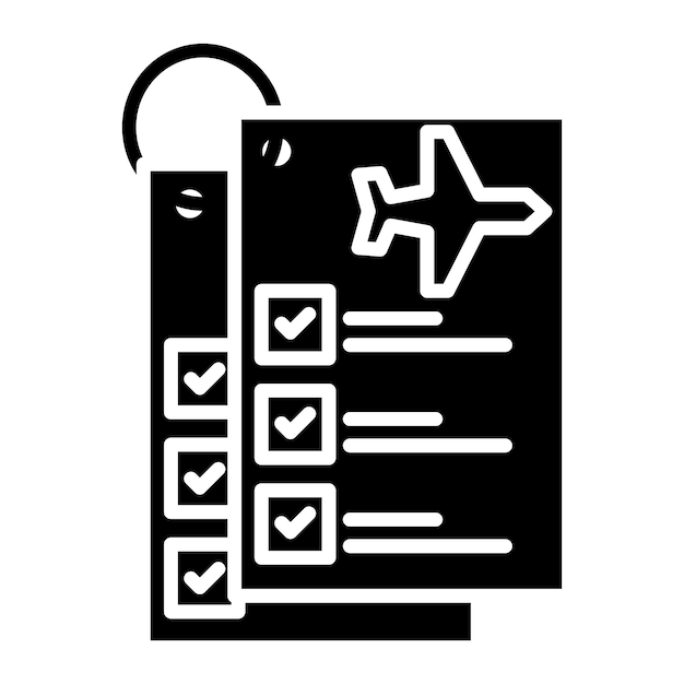 Vector flight checklist vector illustration