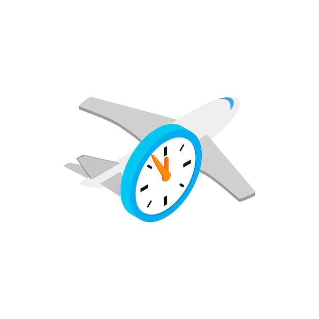 Flight time 3d isometric icon isolated on a white background