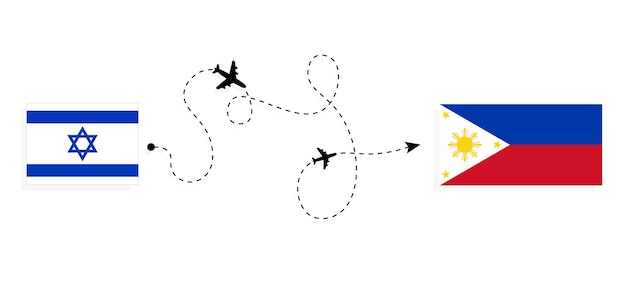 Полет и поездка из Израиля на Филиппины пассажирским самолетом Концепция путешествия