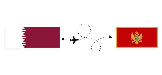 Перелет и путешествие из Катара в Черногорию на пассажирском самолете Концепция путешествия