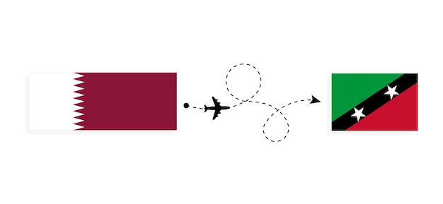 Полет и путешествие из Катара в Сент-Китс и Невис на пассажирском самолете Концепция путешествия