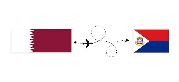 Перелет и путешествие из Катара в Синт-Мартен на пассажирском самолете Концепция путешествия