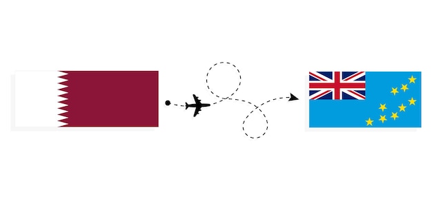 Полет и путешествие из Катара в Тувалу на пассажирском самолете Концепция путешествия