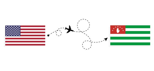 旅客機による米国からアブハジアへのフライトと旅行 旅行の概念