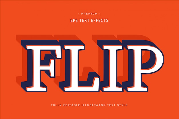 Flip 3d text effect