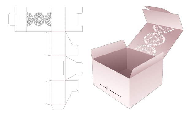 Flip box e punto bloccato con modello fustellato mandala stampato