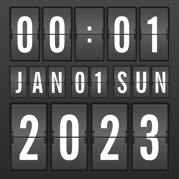 Vector flip clock new 2023