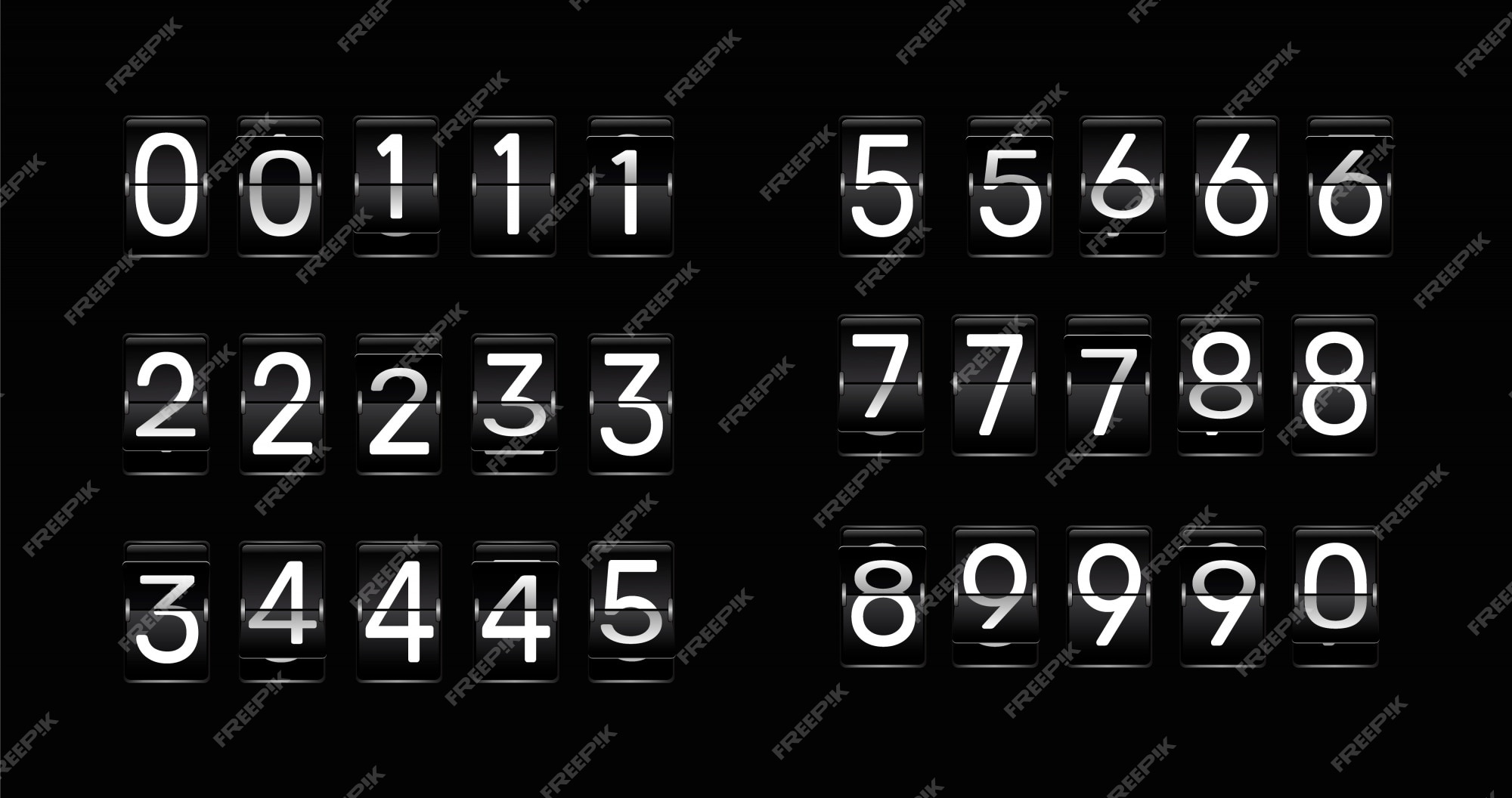 Premium Vector | Flip clock numbers. retro countdown animation, mechanical scoreboard number and numeric counter flips. Premium Vector | Flip clock numbers. retro countdown animation, mechanical scoreboard number and numeric counter flips.