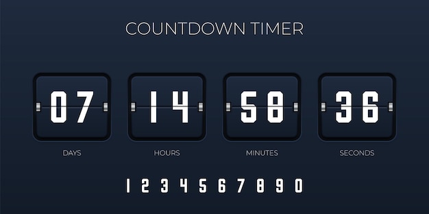 Flip countdown timer  template for website and application