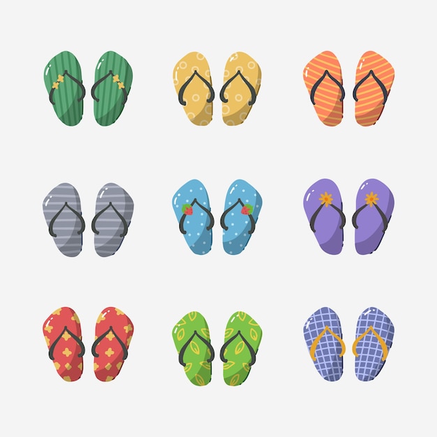 Vector flip flops hand drawn vector illustration