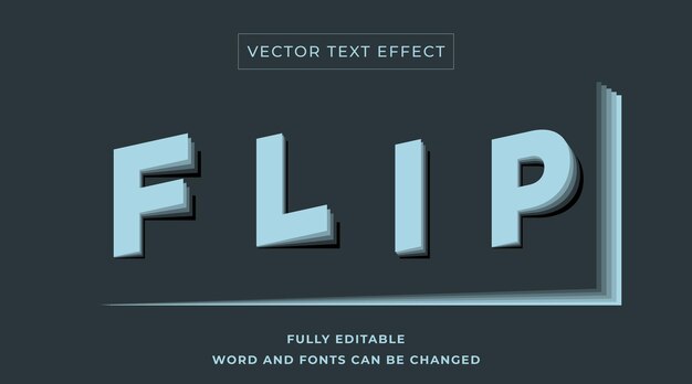 Flip font effect vector ontwerp