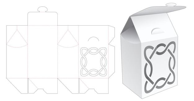 ステンシルパターンダイカットテンプレート付きのフリップパッケージバッグボックス