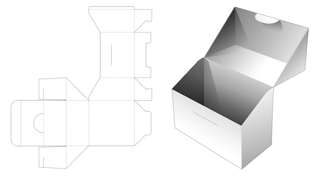 Flip packaging box die cut template