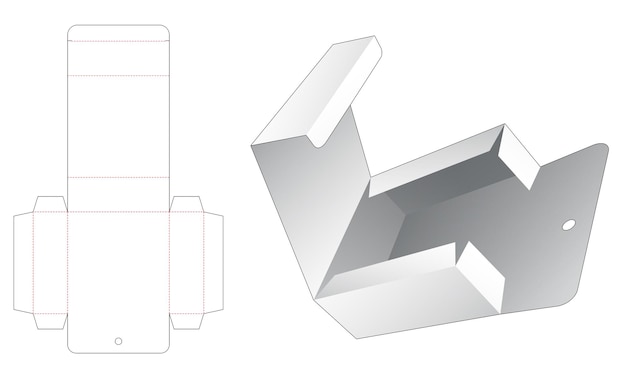 Откидная прямоугольная упаковка с высеченным шаблоном для подвешивания
