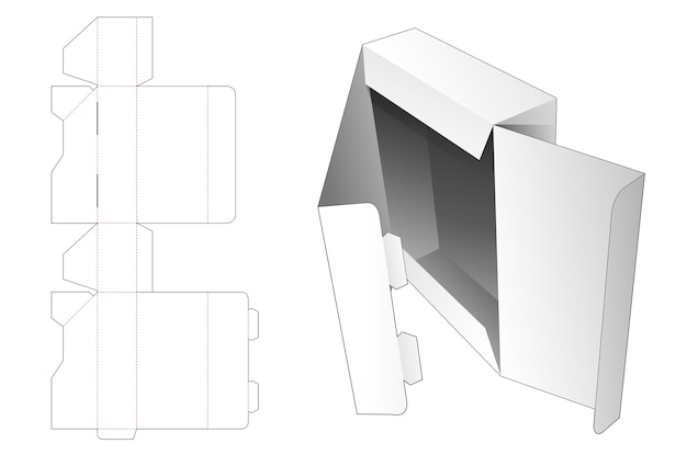 Flip-top verpakking met gestanste sjabloon met 2 vergrendelde punten