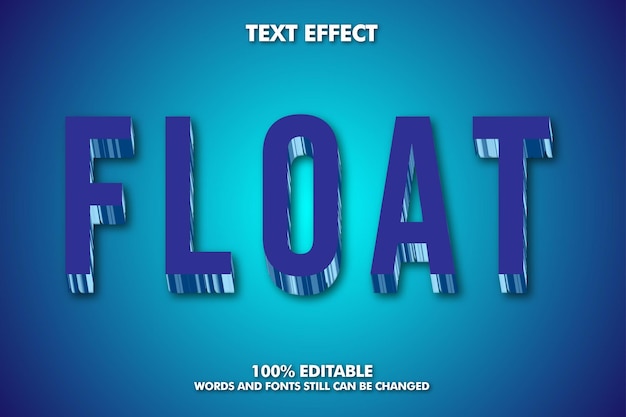 Float Moderne vetgedrukte 3D-typografie cartoon bewerkbare tekst-effect