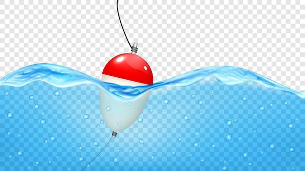 Плавайте в прозрачных синих волнах воды с пузырьками воздуха