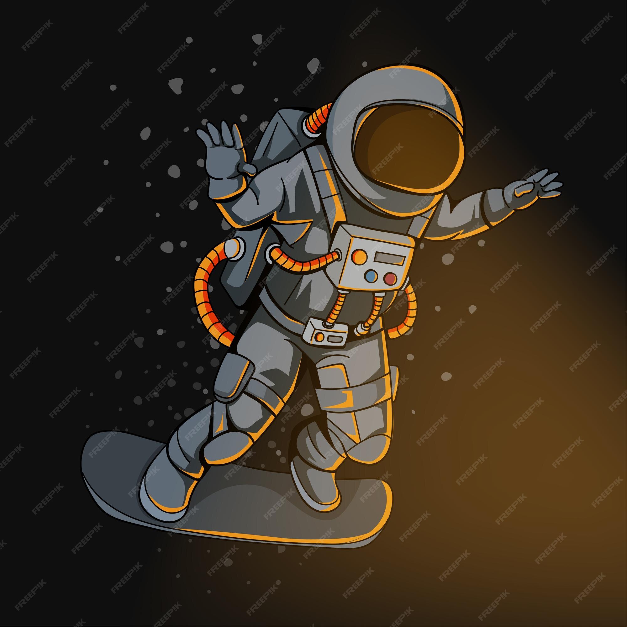 Astronaut spaceman is floating Royalty Free Vector Image