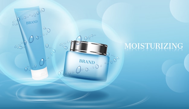 Floating cosmetic products and shining light