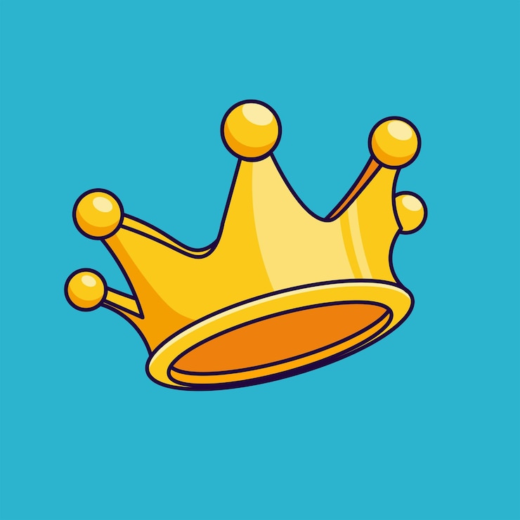 Floating crown cartoon icon illustration isolated object