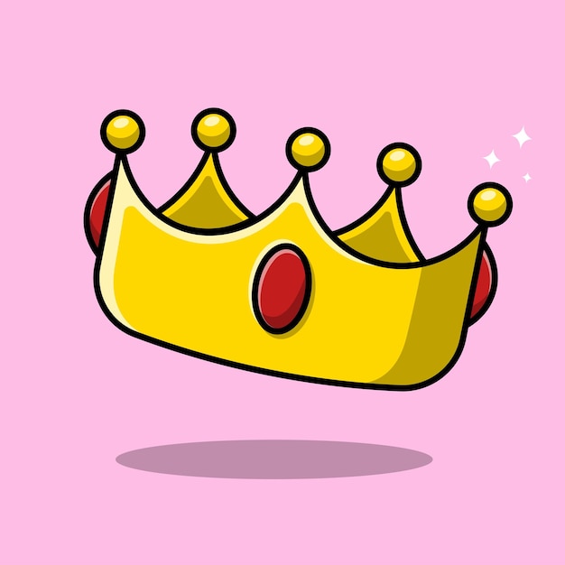 Vector floating crown cartoon vector icon illustration