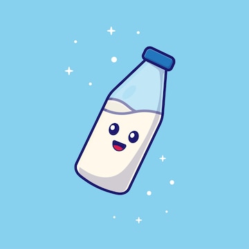 Premium Vector | Floating cute milk bottle cartoon vector Premium Vector | Floating cute milk bottle cartoon vector