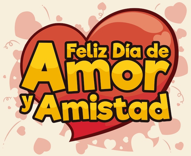 Vettore cuori fluttuanti e messaggio di auguri per celebrare la giornata colombiana dell'amore e dell'amicizia