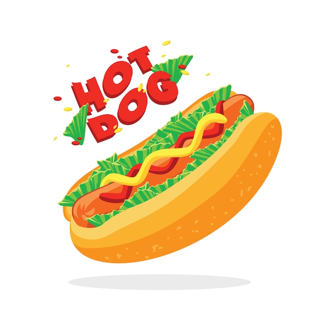 Floating Hot dog vector