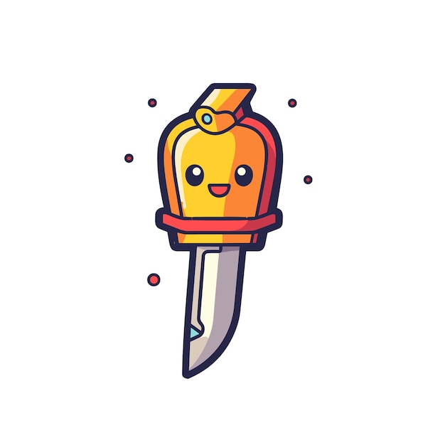 floating knife cartoon Vector for tshirt design