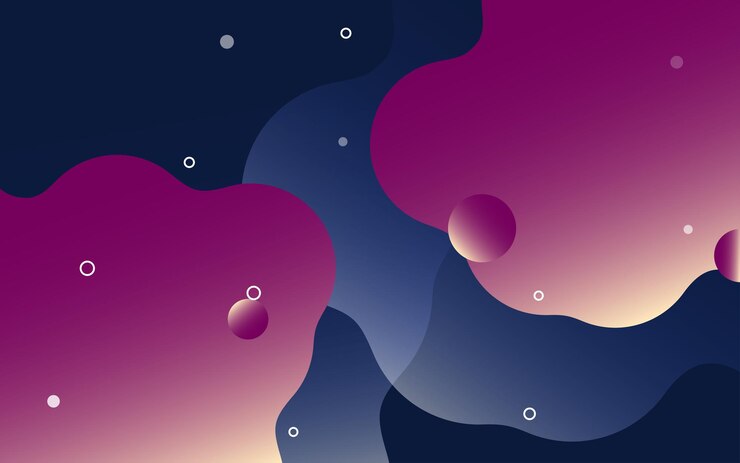 Vector floating liquid blobs abstract background