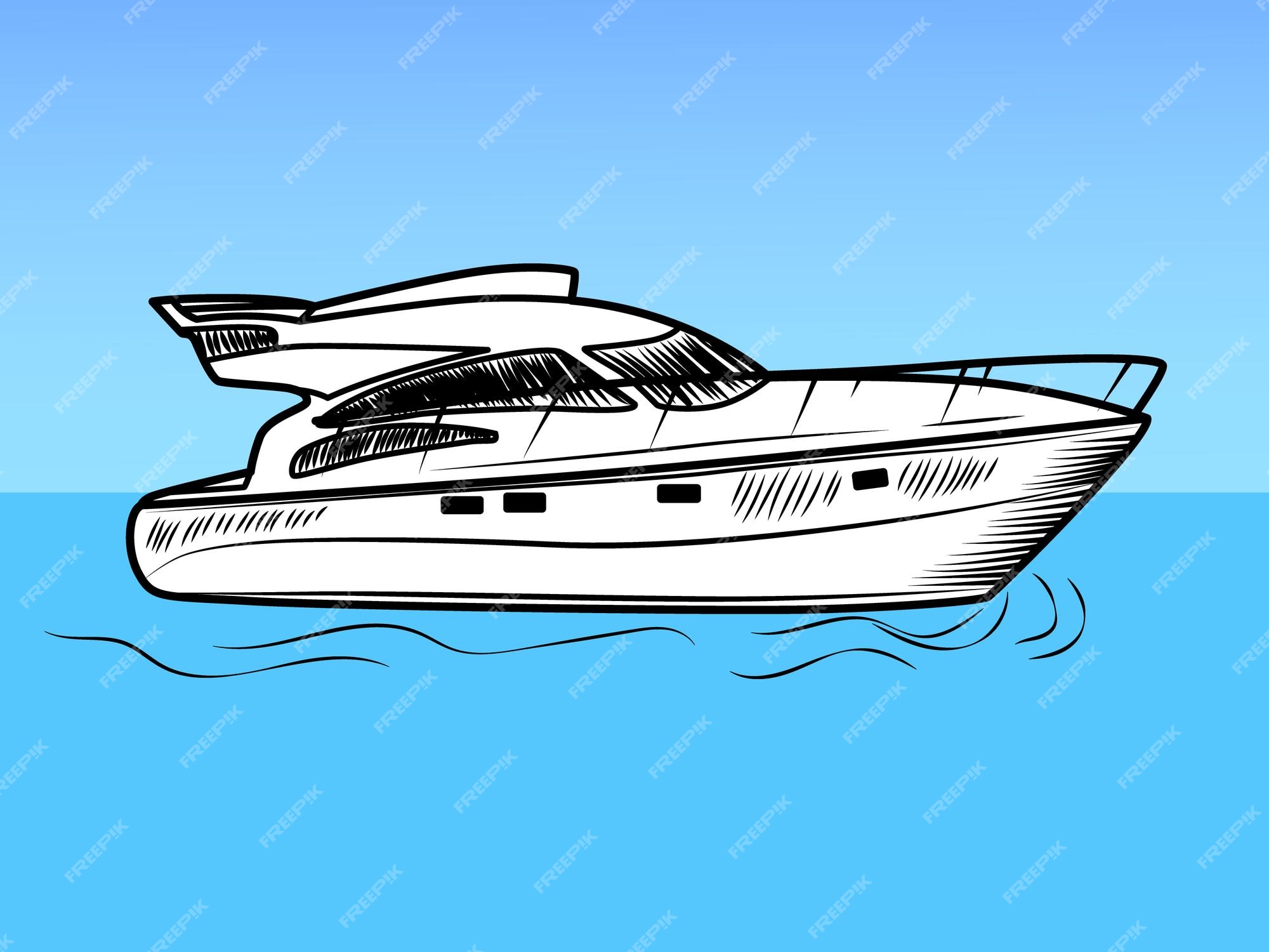 Speed boat drawings Royalty Free Vector Image - VectorStock