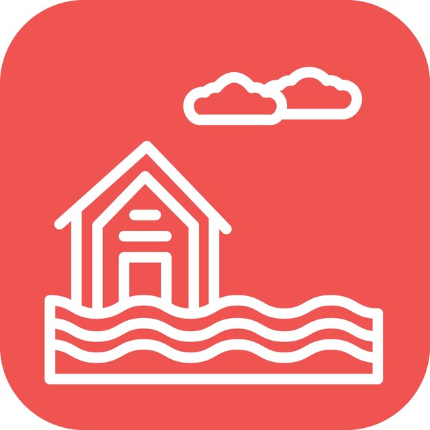 洪水アイコンのベクトル画像は,公共サービスに使用できます