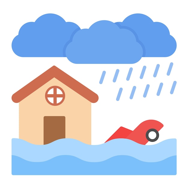 Vector flood vector illustration style