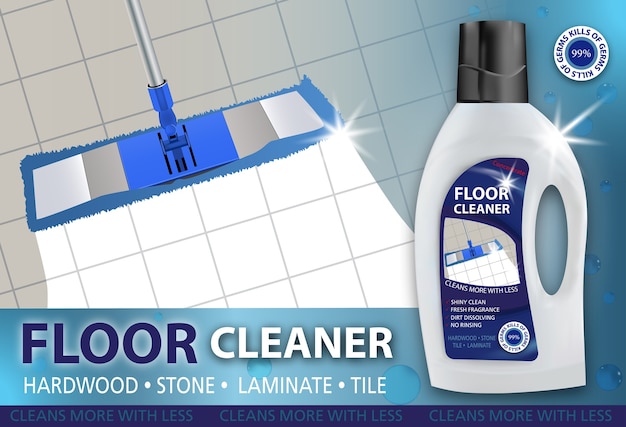 Vector floor cleaner, disinfectant cleaner for washing floors.