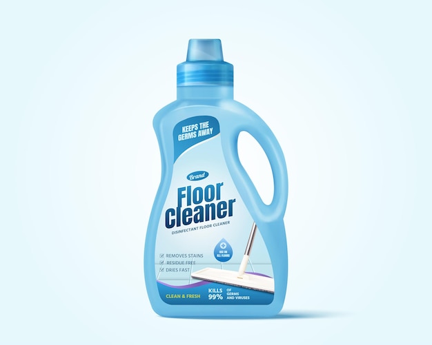 Vector floor cleaner package mockup
