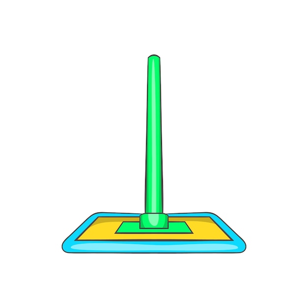 Vector floor cleaning mop icon in cartoon style on a white background