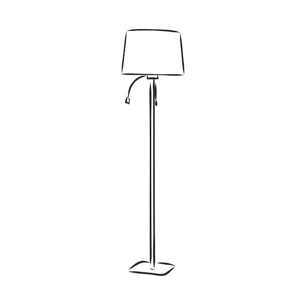 Floor lamp sketch vector illustration the object for the interior