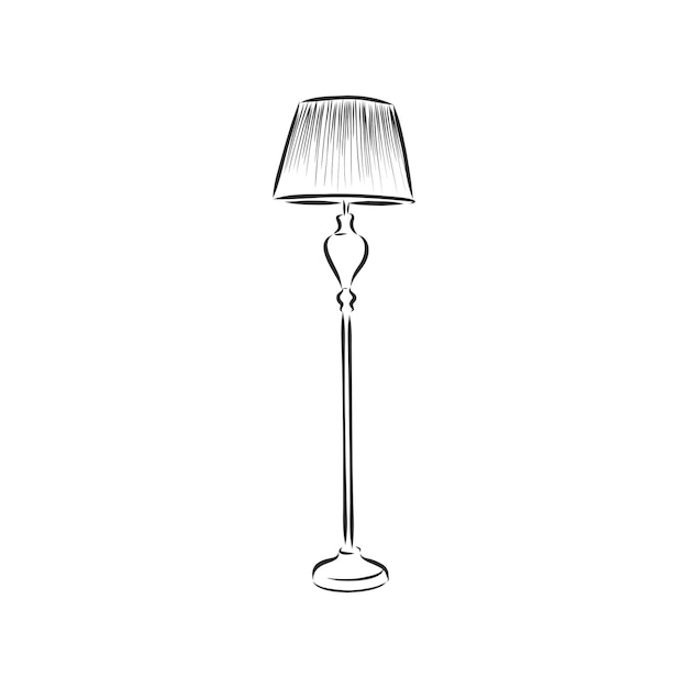 Floor lamp sketch vector illustration the object for the interior